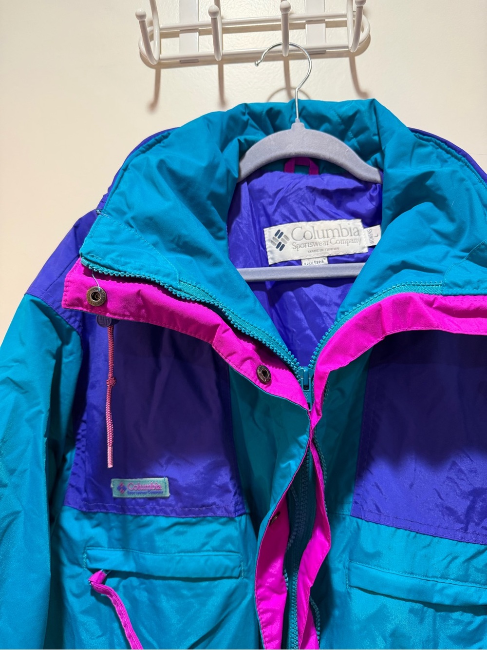 Columbia vintage' Teal & Purple Colorblock Jacket - Picture 2 of 5